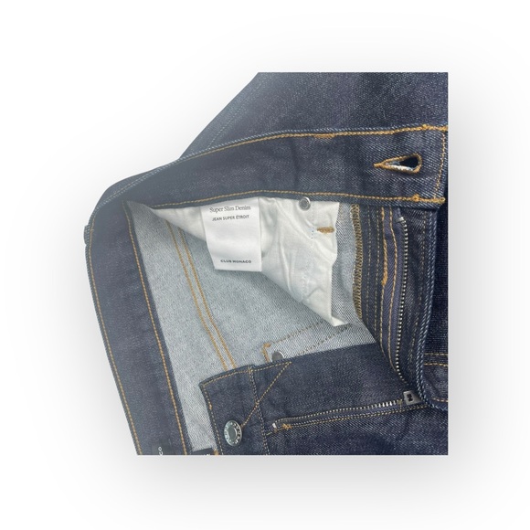 new Club Monaco 𖤐 Super Slim Denim Jeans 𖤐 Indigo 𖤐 31 𖤐 Slimmest Polished - Picture 9 of 16